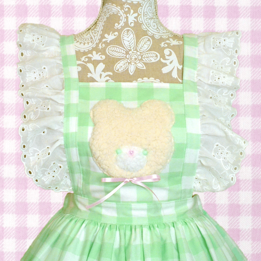 Ruffle Apron Skirt: Melon Soda