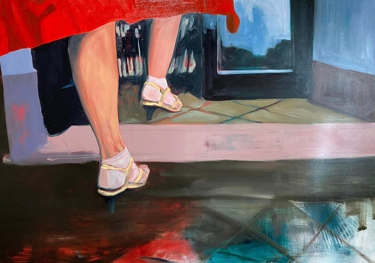 Image of Stepping in - original painting  - sold out