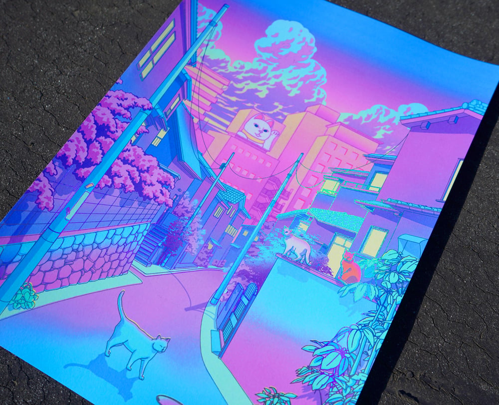 Image of NEKO CITY Holographic Print