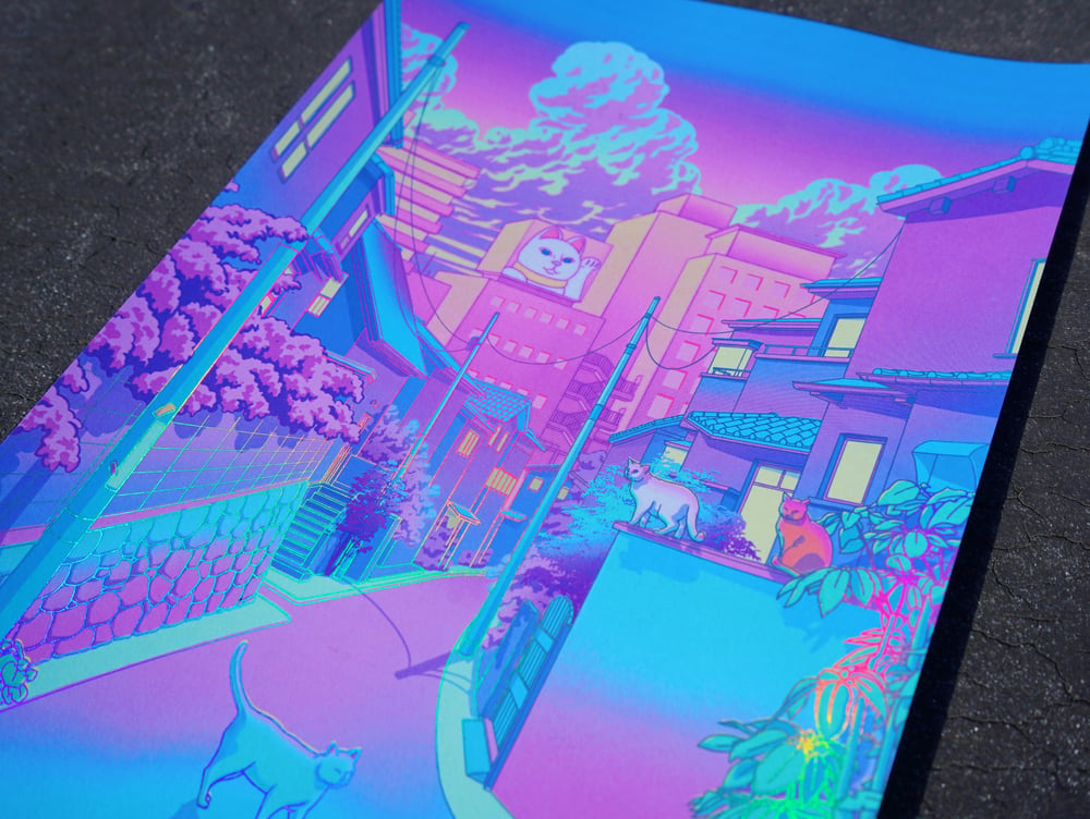 Image of NEKO CITY Holographic Print