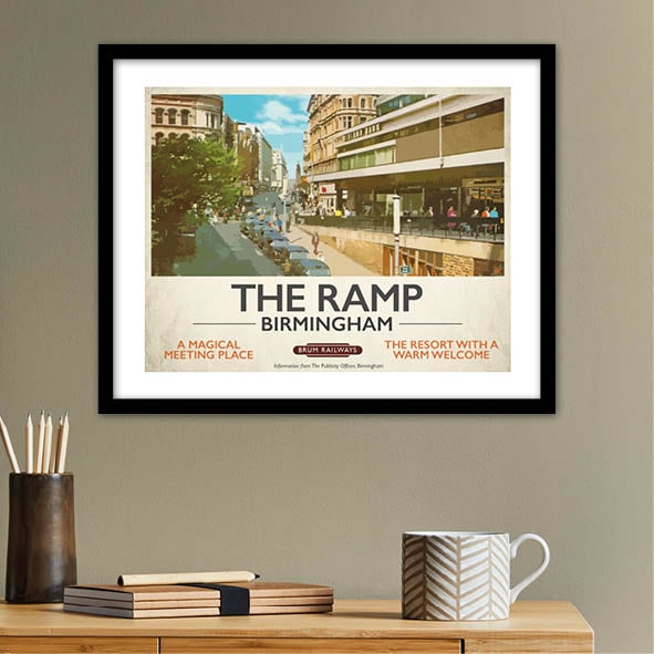 The Ramp Birmingham Vintage Railways Travel Poster | Draw My City