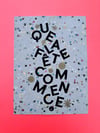 Papier Grande Ourse / Affiche "QUE LA FÊTE COMMENCE" (sur papier maison confetti)