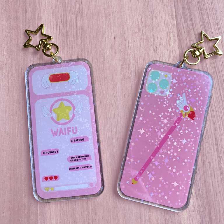 CC Sakura phone acrylic keychain