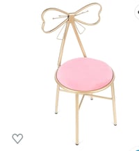 Kids Pink Bow Vanity Chair / Pink cushions 