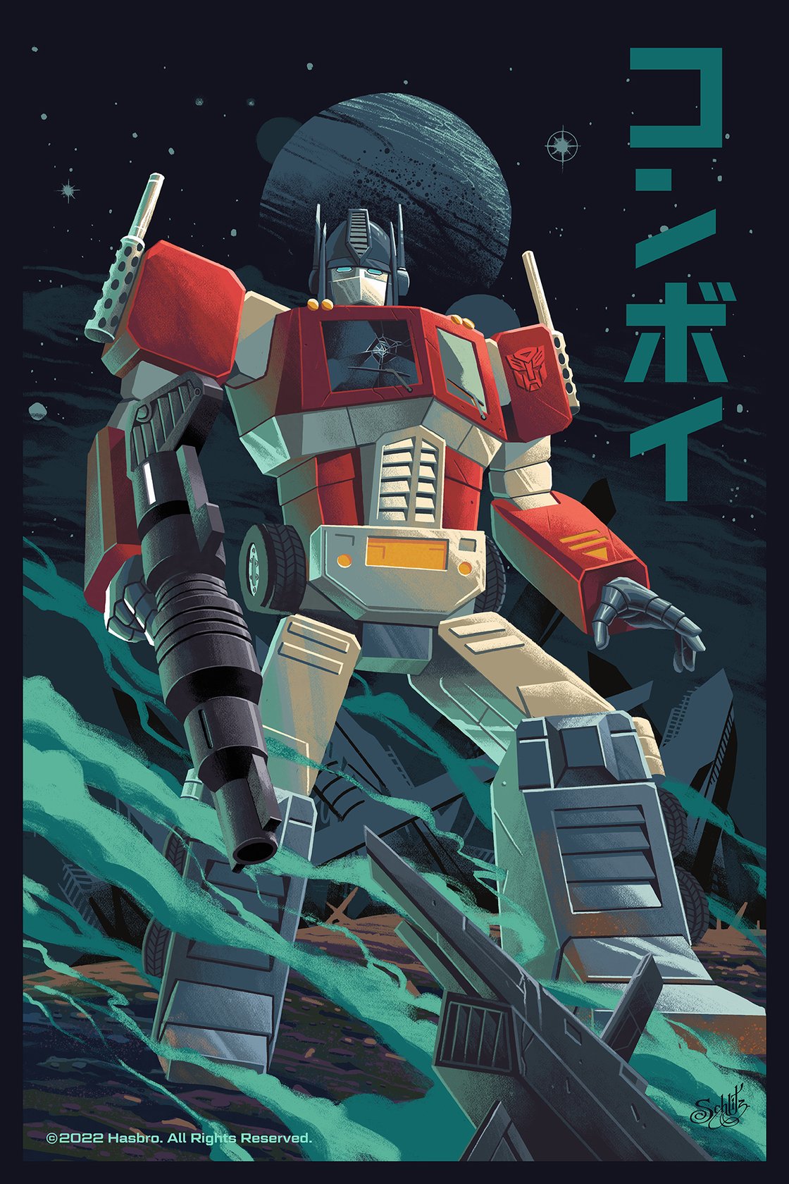 Image of Ltd Edition 'Optimus' / 'Convoy MIDNIGHT' Poster - 16" x 24"