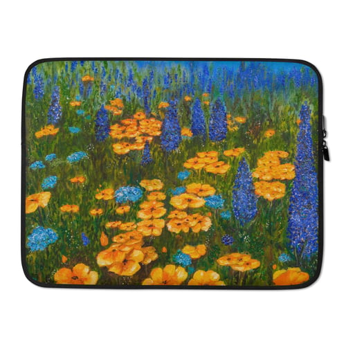 Image of Enchanted Meadow Blue Laptop Sleeve