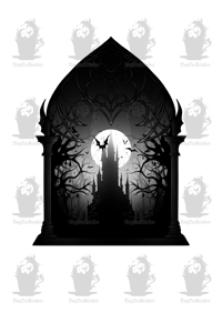 Image 3 of Dracula's Castle - Nightlight - Art Print