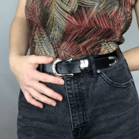 Image 3 of Nickel four-piece buckle belt