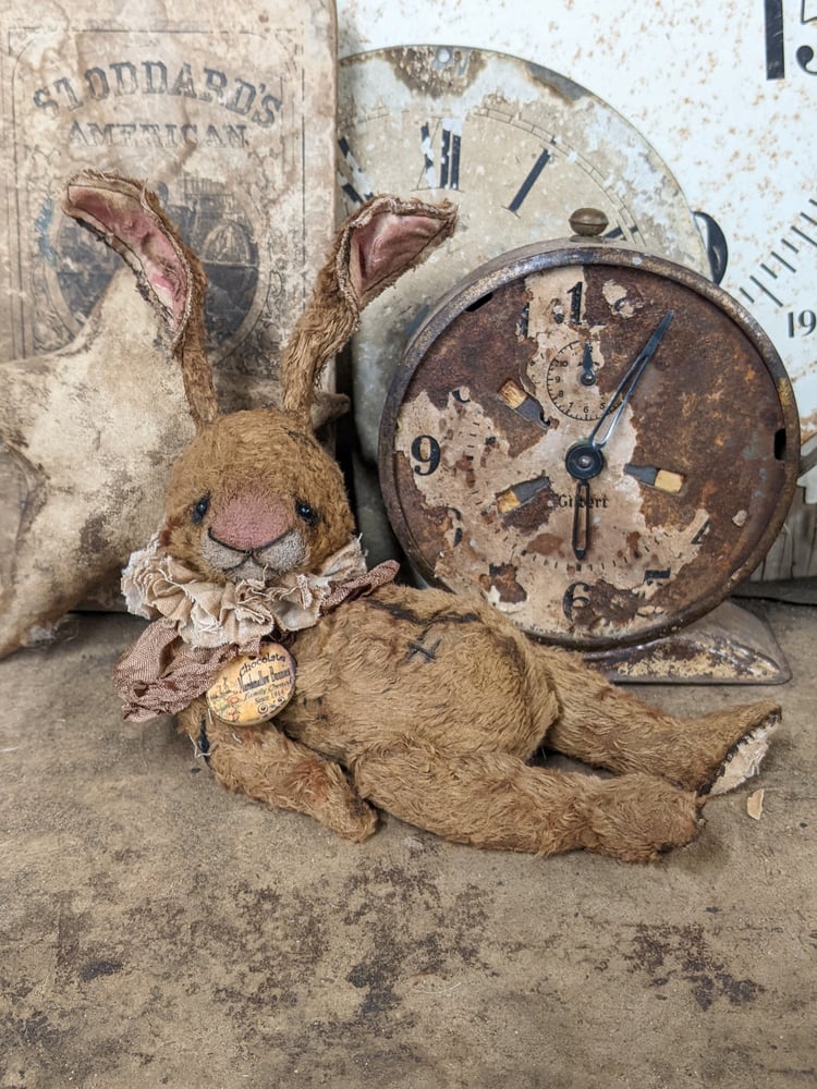 Image of 10" Old frumpy Primitive Chocolate Marshmallow Rabbit by Whendi's Bears