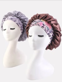 Leopard & Floral print Hair bonnet