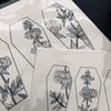 Flower & Leaves Coffin Print