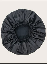 Wide Brim black Hair Bonnet
