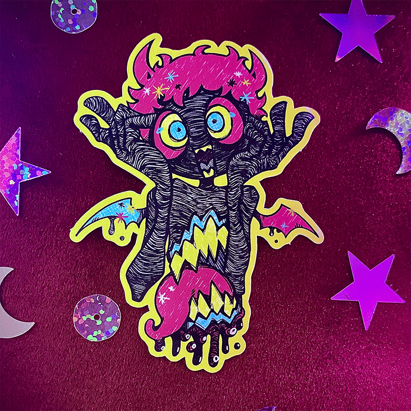 CMYK Demon Sticker | MITTENMEAT