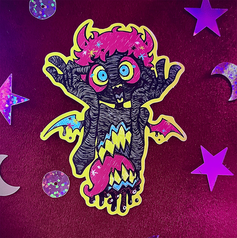 CMYK Demon Sticker