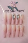 Light pink French tip with Gems