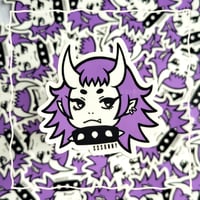 Purple Oni Punk Vinyl Sticker 