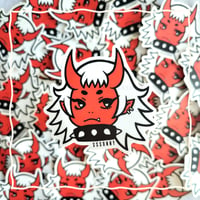 Red Oni Punk Vinyl Sticker