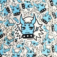 Cyan Oni Punk Vinyl Sticker