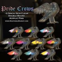 Image 1 of Pride Crows Acrylic Pins • 2.5”/6cm