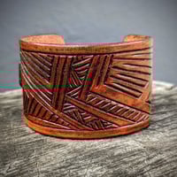Geometric Cuff Bracelet (Antiqued Dark Brown)