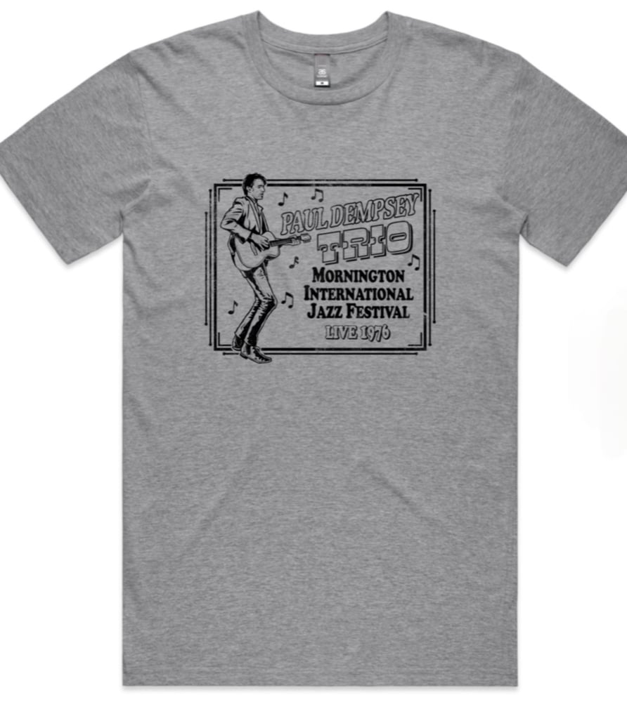 Image of Paul Dempsey 'Mornington Jazz Festival 1976' t-shirt on marle grey