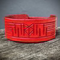 Geometric Cuff Bracelet (Scarlet Red)