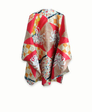 Image of Kort Kimono med krysantemum grafik -vendbar