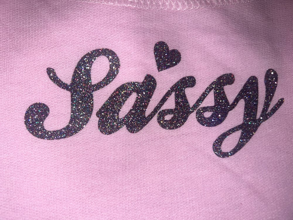 Image of 💖🫧New Sassy Off Shoulder Pink Sweatshirt with midnight sparkle 🫧 💖