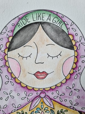 Image of Ride Like A Girl Watercolour Illustration 
