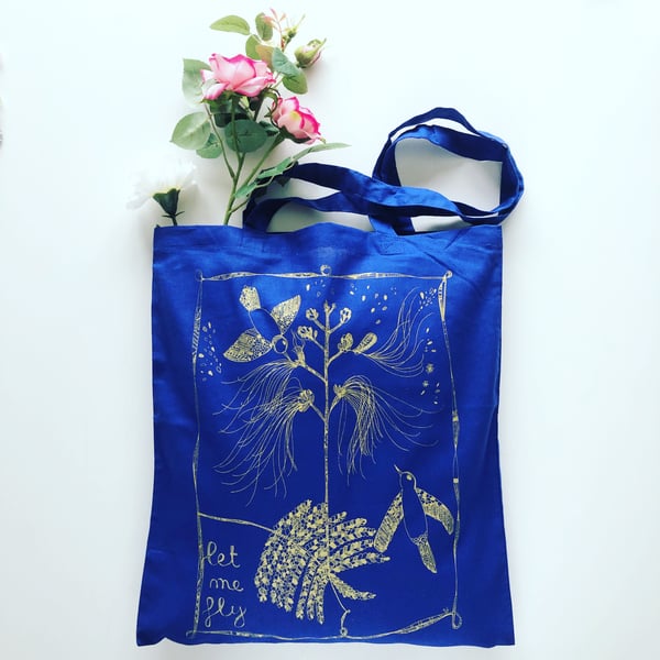 Image of Tote Bag *Blue Spring Birds*