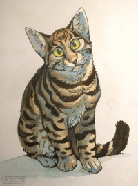 Image 1 of "Sitting Cat" - Original Art Piece