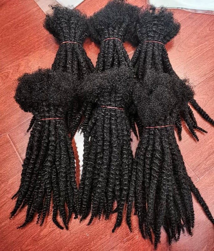 Image of TEXTURED HUMAN HAIR LOC EXTENSIONS (6-10 inches)