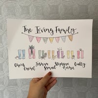 Image 2 of Personalised Family Welly Boots Print