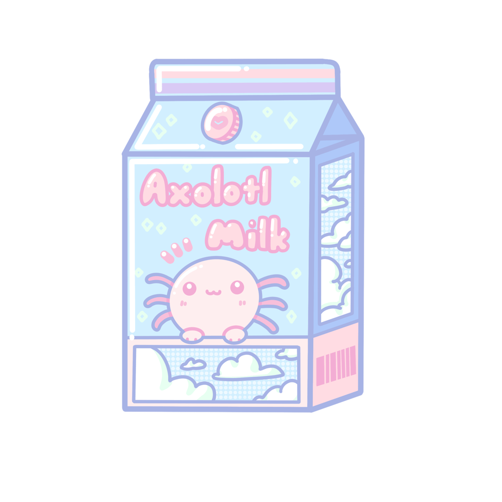 Image of Axolotl Milk Glitter Sticker!