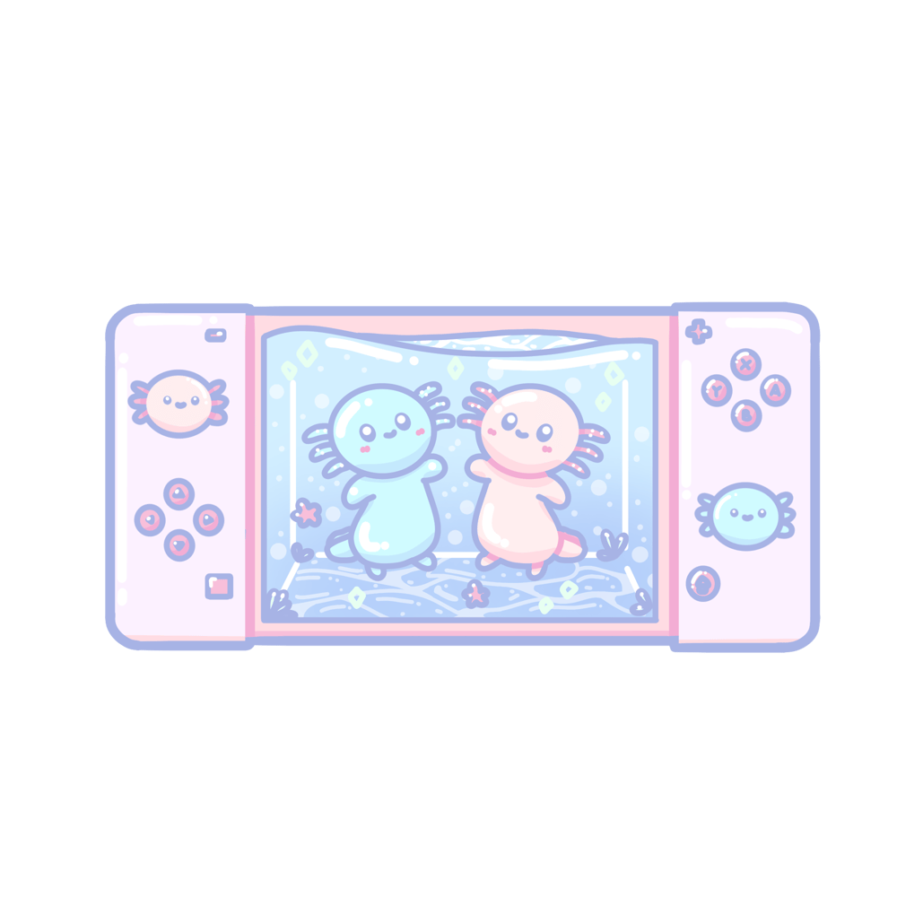 Image of Axolotls Switch Glitter Sticker!