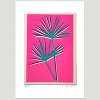 Image 4 of Pink Palm Fabric Print