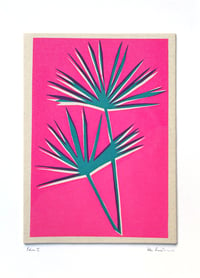 Image 3 of Pink Palm Fabric Print