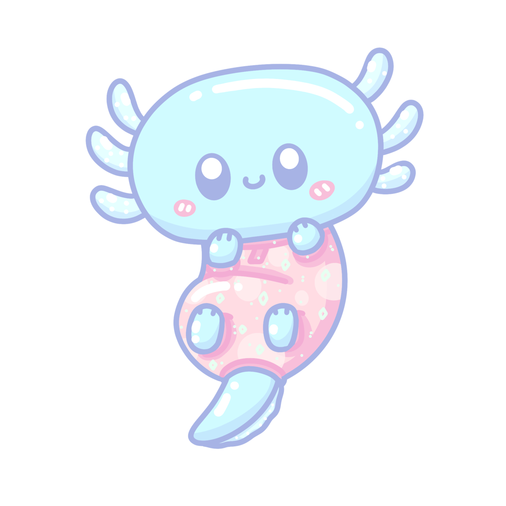 Image of Baby Axolotl Glitter Sticker