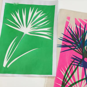 Image of Green Fan Palm Fabric Print