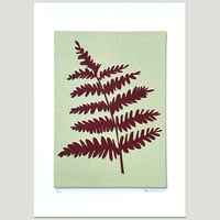Image 2 of Sea Glass Fern Fabric Print