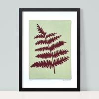 Image 3 of Sea Glass Fern Fabric Print