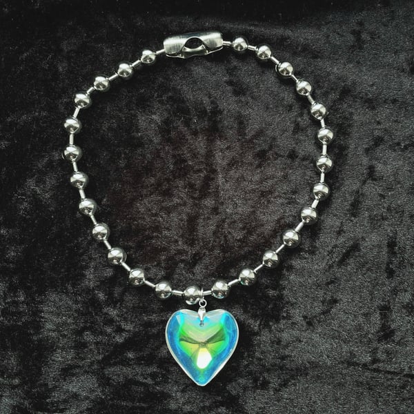 Image of Glowing heart choker necklace