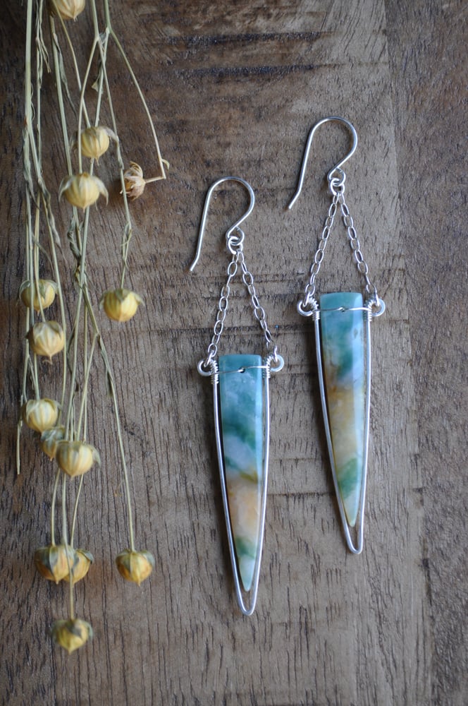 Image of One of a Kind Green Mountain Jade Spikes (Item #2J)
