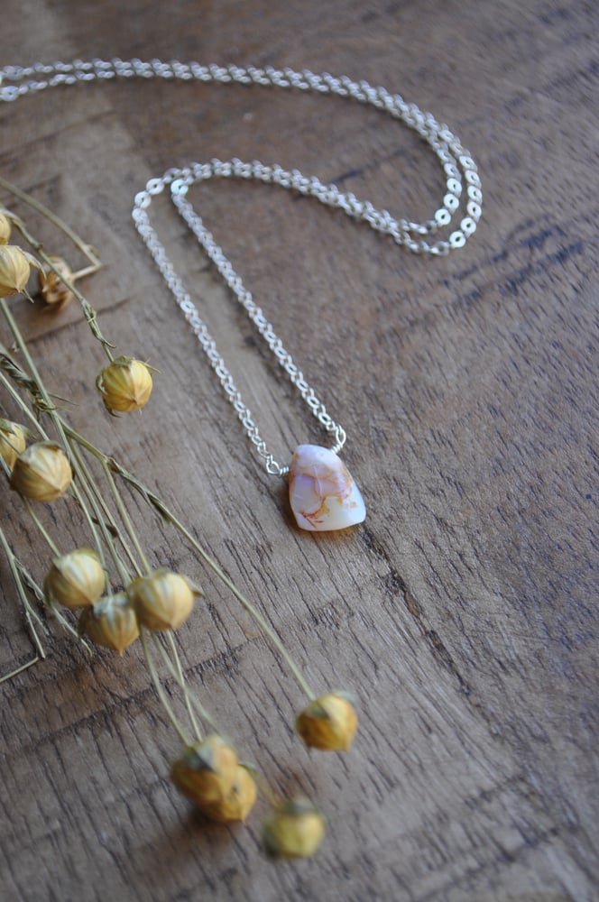 Image of Raw Opal Necklace on Sterling Silver