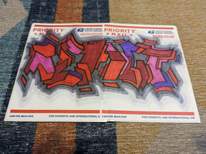 Image of REACT Postal Label 228 Graffiti Letters