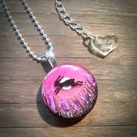 Image 2 of Leaping Hare Pink Moon Resin Pendant