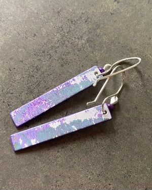 Image of One-Of-A-Kind Monoprint & Sterling Earrings - #7
