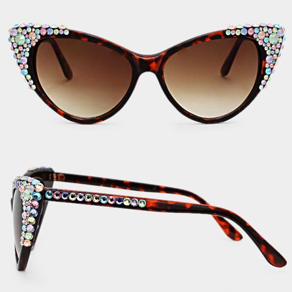 Image of Bubbly Leopard Cat Eye UV Sunglasses