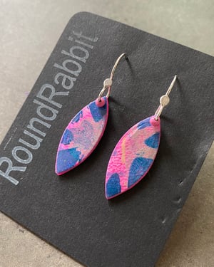 Image of One-Of-A-Kind Monoprint & Sterling Earrings - #10