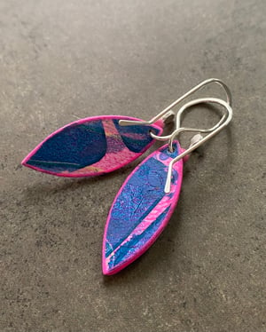 Image of One-Of-A-Kind Monoprint & Sterling Earrings - #10